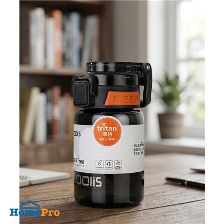 กระบอกน้ำพลาสติก HOMEPRO TRITAN CLEARGO 0.42 ลิตร สีดำ_1