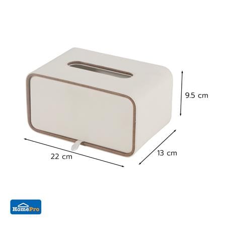 กล่องทิชชู่ PU HOMEPRO COZY SQUARE สีขาว_4