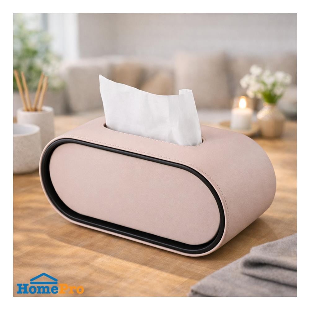 กล่องทิชชู่ PU HOMEPRO COZY OVAL สีเบจ