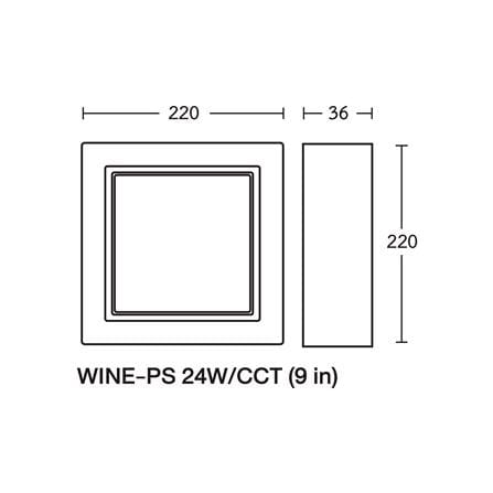 ดาวน์ไลท์ LED BEC WINE-PS 9 นิ้ว 24 วัตต์ DAYLIGHT/COOL WHITE/WARM WHITE สีขาว_4