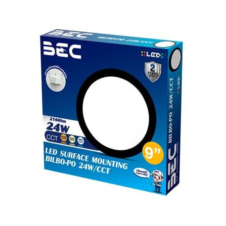 ดาวน์ไลท์ LED BEC BILBO-PO 9 นิ้ว 24 วัตต์ DAYLIGHT/COOL WHITE/WARM WHITE สีดำ_2