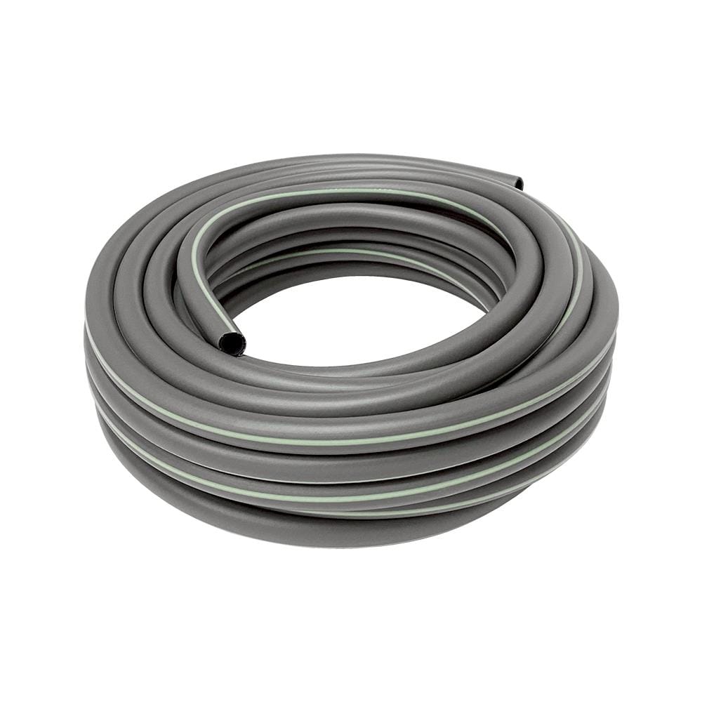 สายยางใยแก้ว PVC SPRING 5/8 นิ้ว x 10 ม. สีเทาคาดเขียว