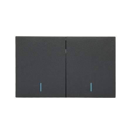 ชุดสวิตช์ 1 ทาง 2 ช่อง BTICINO NEXY SQG4001A2L สีดำ_0