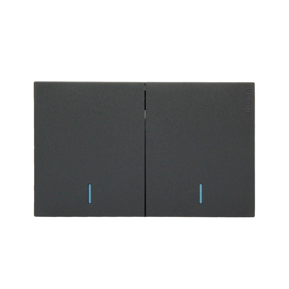 ชุดสวิตช์ 2 ทาง 2 ช่อง ฺBTICINO NEXY SQG4003A2L สีดำ