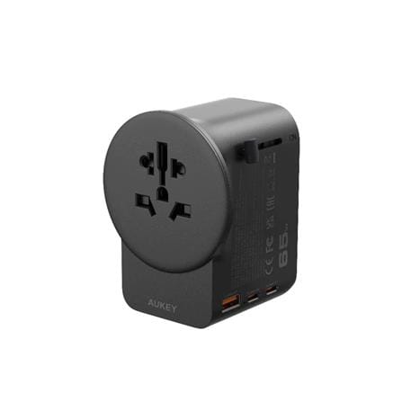 ปลั๊กแปลง 4 IN 1 UNIVERSAL 1 USB A 2 TYPE C AUKEY PA-TA11A 65 วัตต์ สีดำ_0