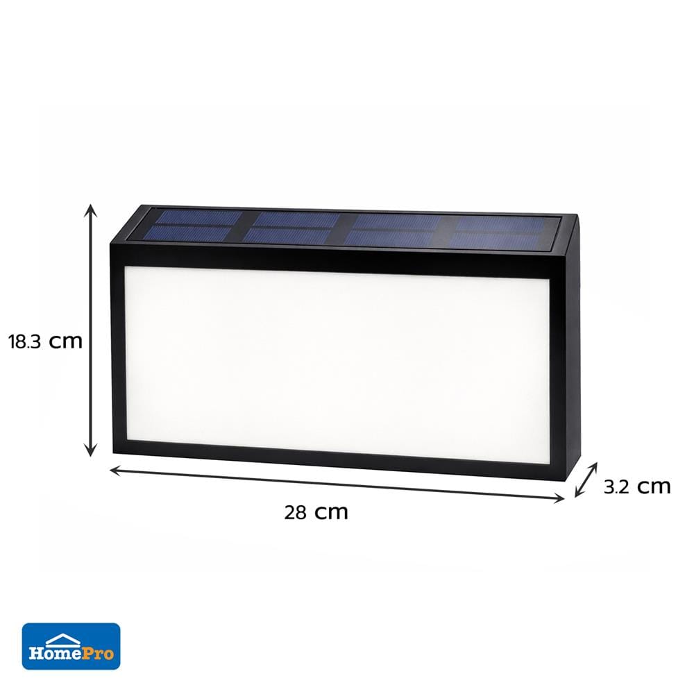 ไฟผนังภายนอก SOLAR CARINI ID-LIGHT2 1 วัตต์ DAYLIGHT/COOL WHITE/WARM WHITE สีดำ