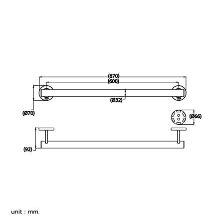 ราวมือจับ แบบตรง COTTO CT0378SA 60 ซม._2