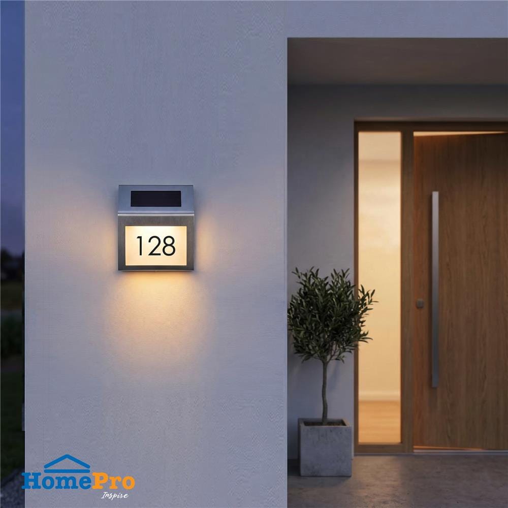 ไฟผนังภายนอก SOLAR CARINI ID-LIGHT1 0.24 วัตต์ WARM WHITE สีเงิน