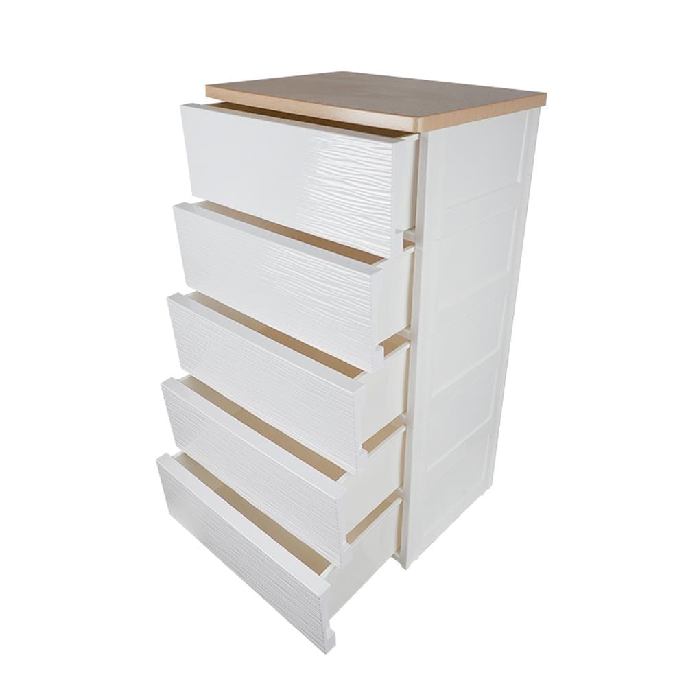 ตู้ลิ้นชัก 5 ชั้น STACKO MOKU 56.5x43x100 ซม. สีขาว
