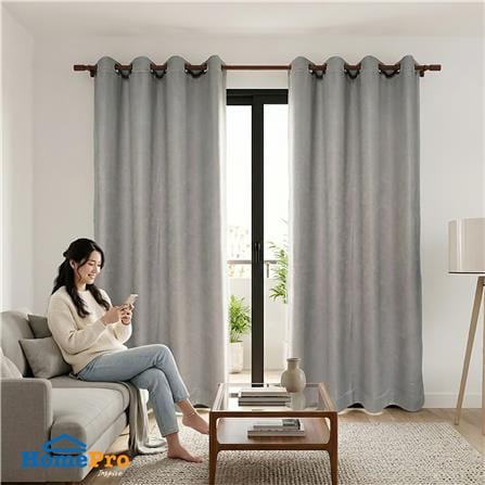 ผ้าม่าน EYELET HOME LIVING STYLE MAVIS UV 310x220 ซม. สีเทา_3