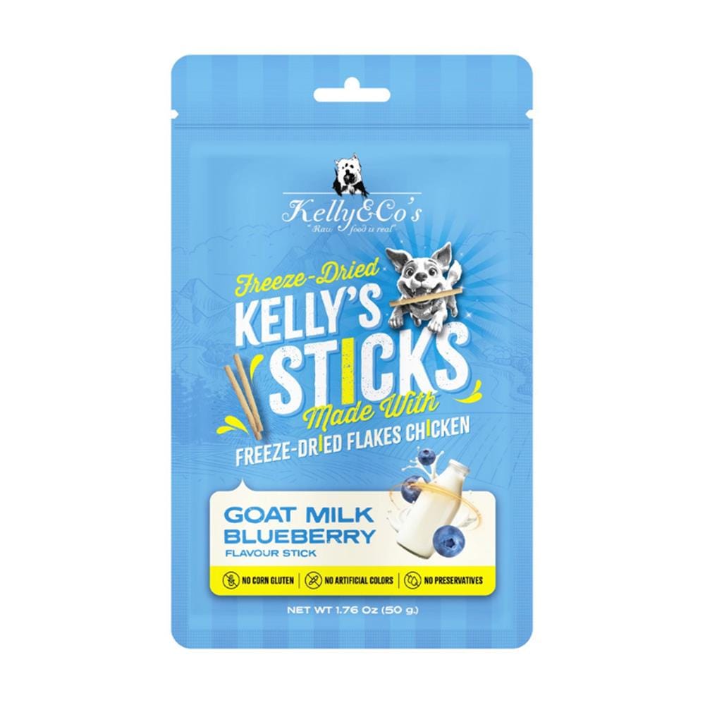 ขนมสุนัข KELLY&CO FREEZEDRIED GOAT MILK BLUEBERRY 50 ก.