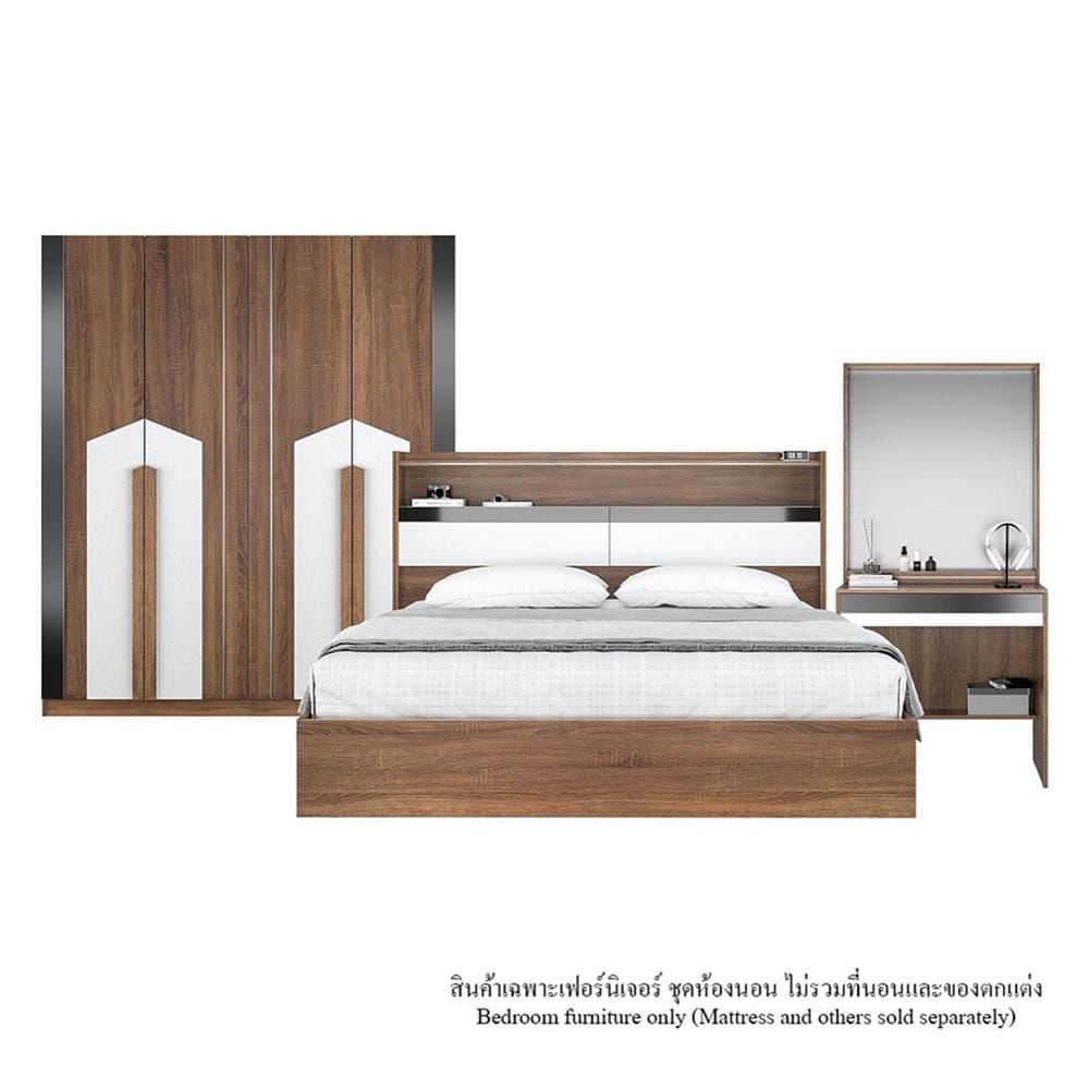 ชุดห้องนอน 6 ฟุต KONCEPT ODENSE-2 สี MOCHA OAK