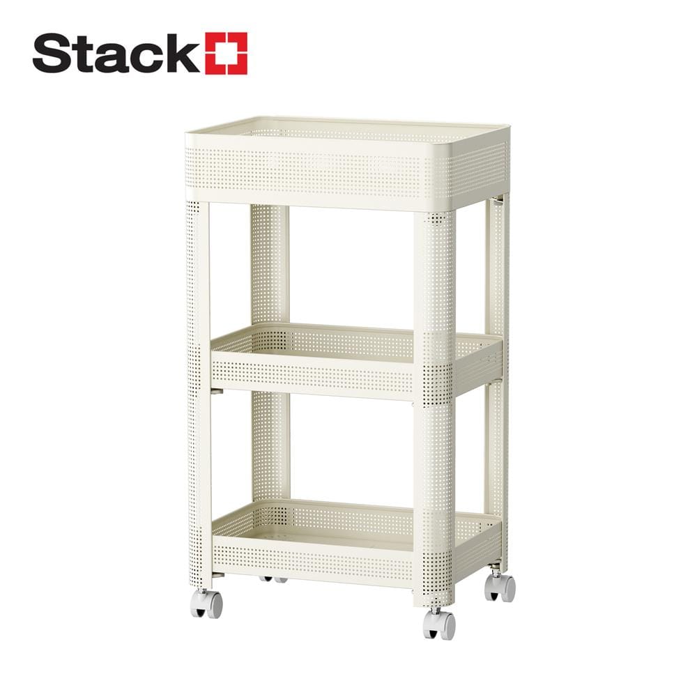 ชั้นวางของ 3 ชั้น มีล้อ STACKO COZI 42x31x73.5 ซม. สีขาว_1