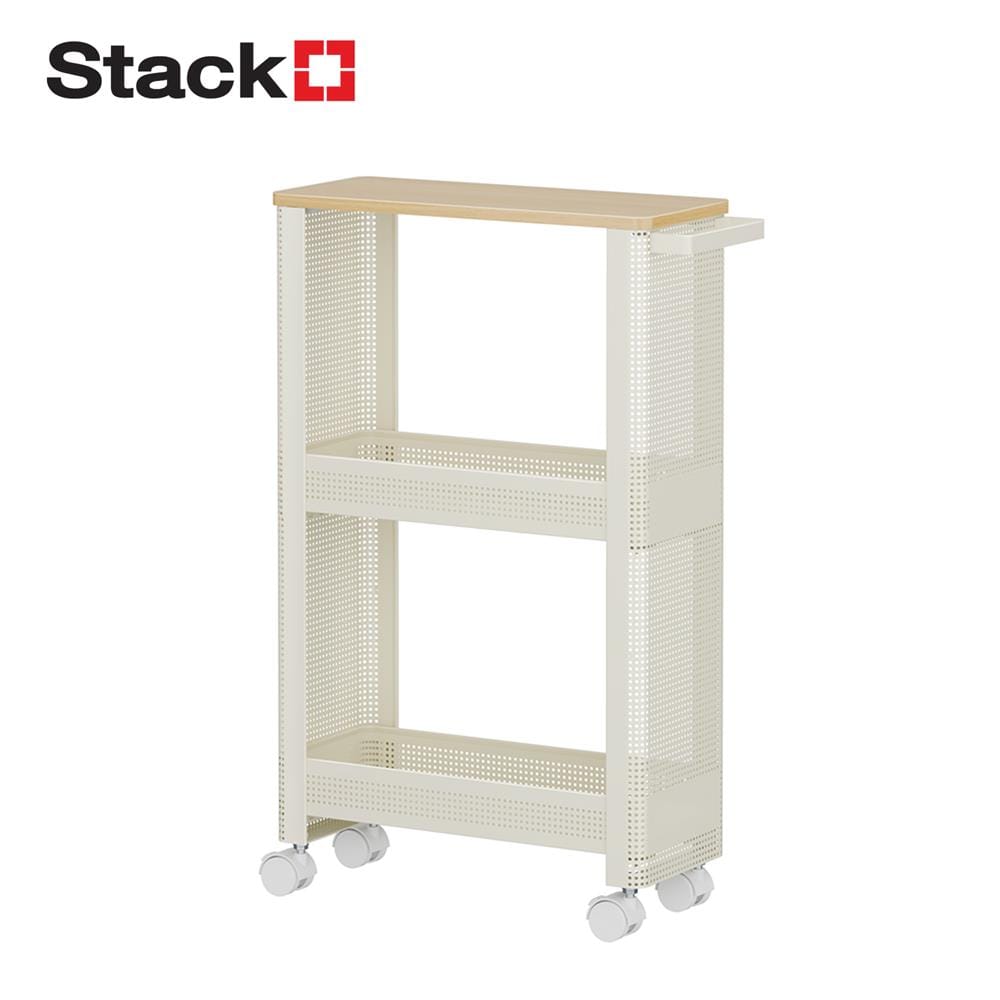 ชั้นวางแคบ 3 ชั้น มีล้อ STACKO COZI 17.5x44.8x68.7 ซม. สีขาว