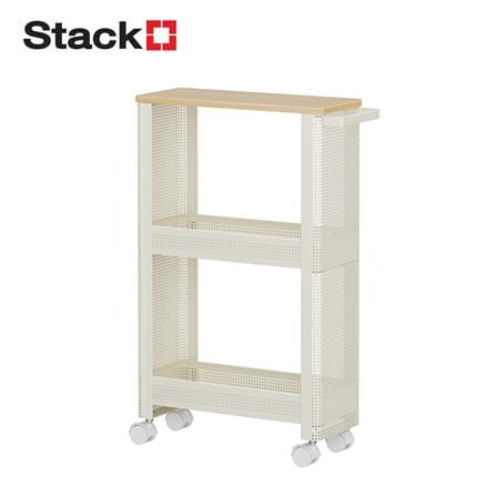 ชั้นวางแคบ 3 ชั้น มีล้อ STACKO COZI 17.5x44.8x68.7 ซม. สีขาว_0