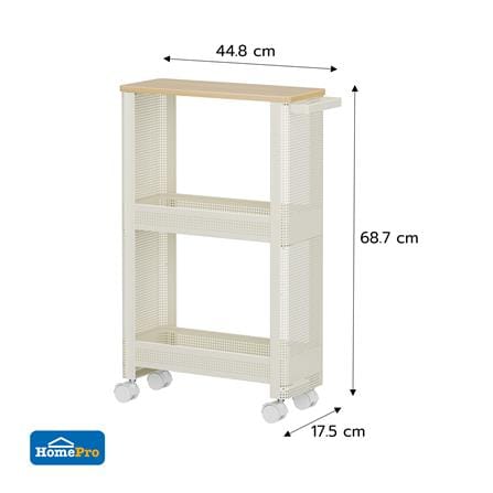 ชั้นวางแคบ 3 ชั้น มีล้อ STACKO COZI 17.5x44.8x68.7 ซม. สีขาว_1