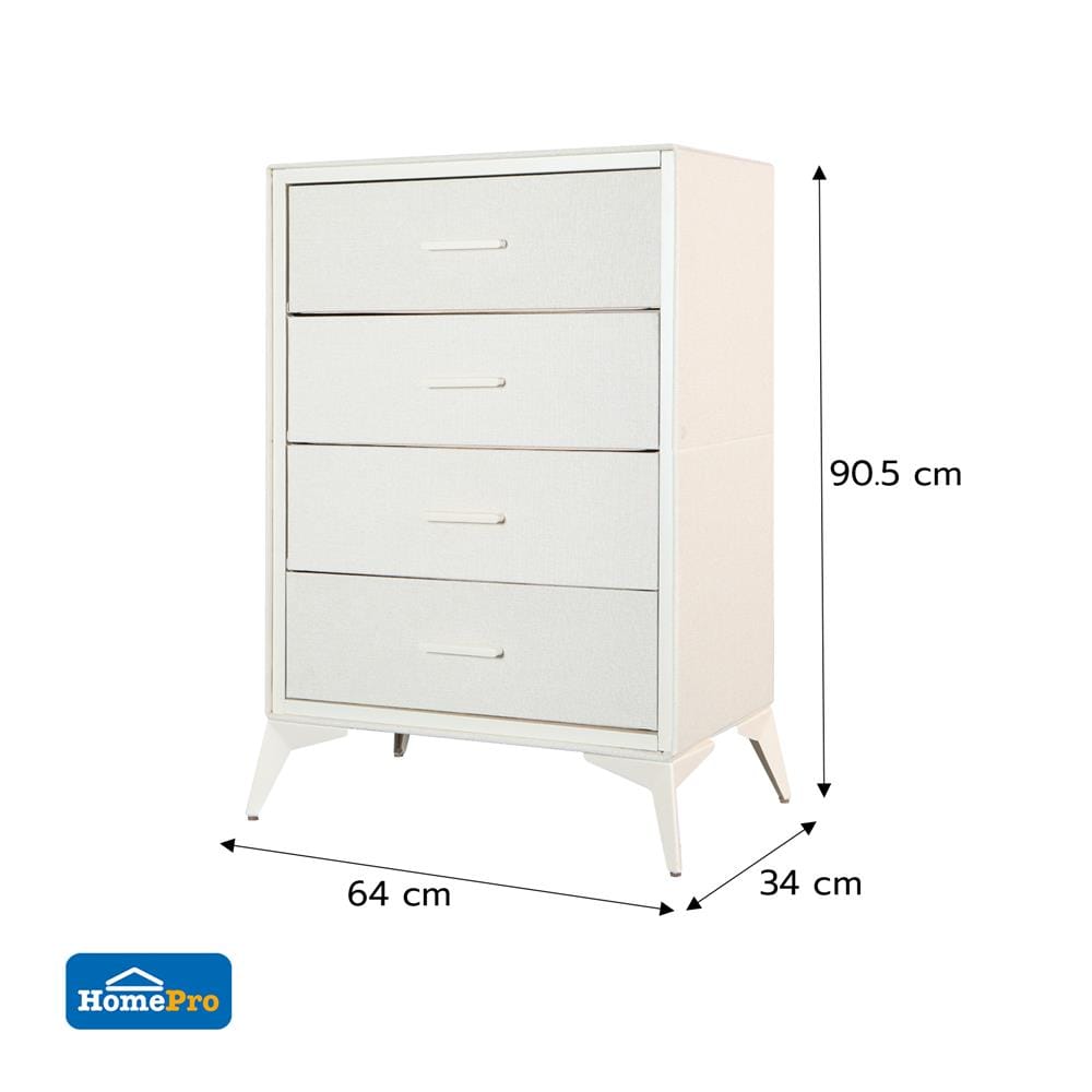 ชั้นลิ้นชักผ้า 4 ชั้น STACKO LUXE 64x34x90.5 ซม. สีเบจ