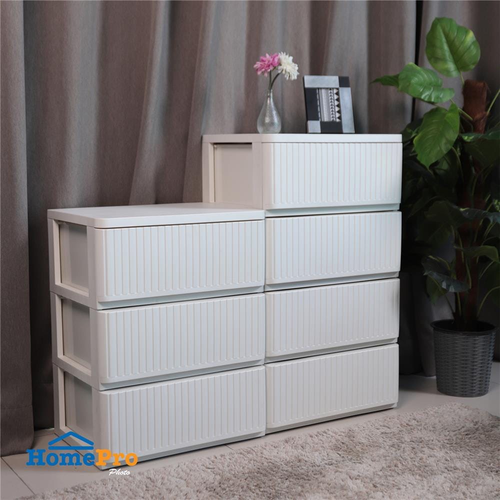 ตู้ลิ้นชัก 3 ชั้น STACKO FLOW 53.5x40x70 ซม. สีขาว
