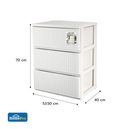 ตู้ลิ้นชัก 3 ชั้น STACKO FLOW 53.5x40x70 ซม. สีขาว_6
