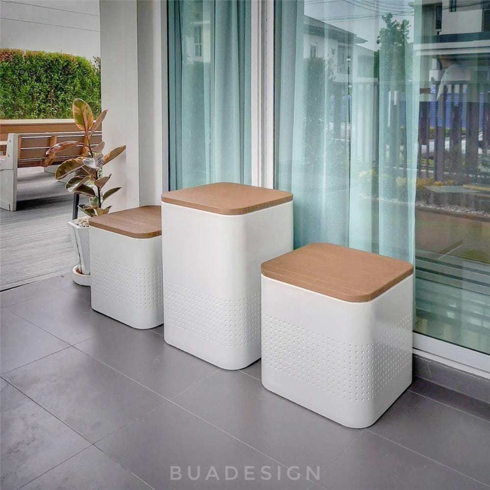 ม้านั่งสนาม BUA DESIGN BUASURFACE DOT SQUARE S65 สีธรรมชาติ