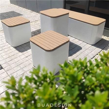 ม้านั่งสนาม BUA DESIGN BUASURFACE DOT SQUARE S65 สีธรรมชาติ_3