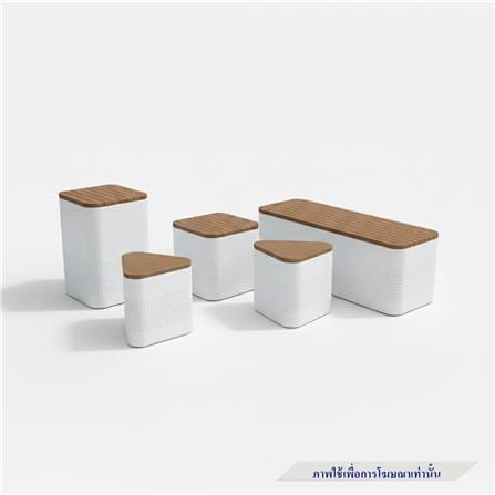 ม้านั่งสนาม BUA DESIGN BUASURFACE DOT SQUARE STOOL สีธรรมชาติ_1