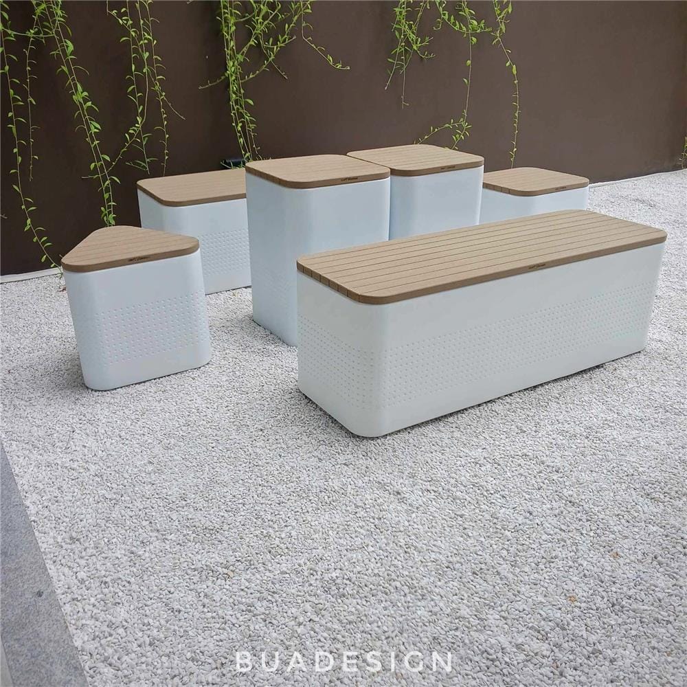 ม้านั่งสนาม BUA DESIGN BUASURFACE DOT BENCH สีธรรมชาติ