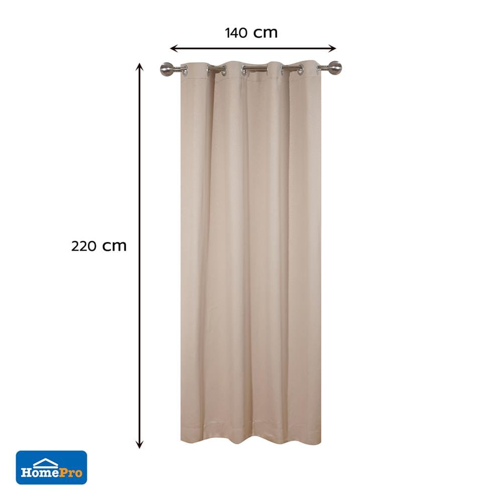 ผ้าม่าน EYELET HOME LIVING STYLE URENA UV 140x220 ซม. สีเบจ