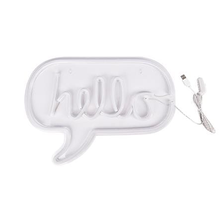 ป้ายไฟ LED CARINI HELLO สีขาว/ชมพู_1