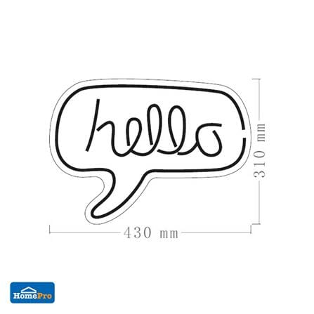 ป้ายไฟ LED CARINI HELLO สีขาว/ชมพู_5