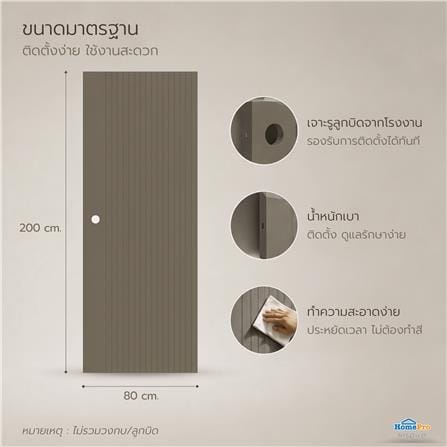 ประตูภายใน WPC AZLE MD9 80x200 ซม. สี URBAN GREY_7