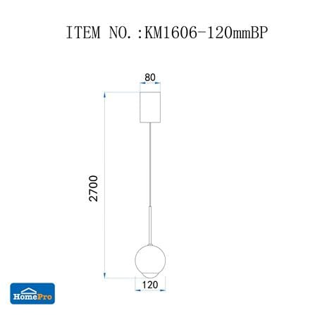 ไฟช่อ LED CARINI KM1606-120mmBP 7 วัตต์ COOL WHITE สีดำ 1 หัว_7