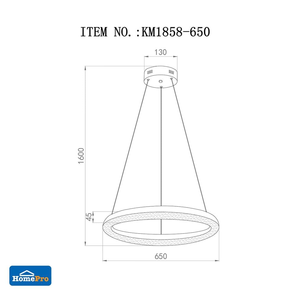 ไฟช่อ LED CARINI KM1858-650 36 วัตต์ DAYLIGHT/COOL WHITE/WARM WHITE สีใส/เงิน 1 หัว