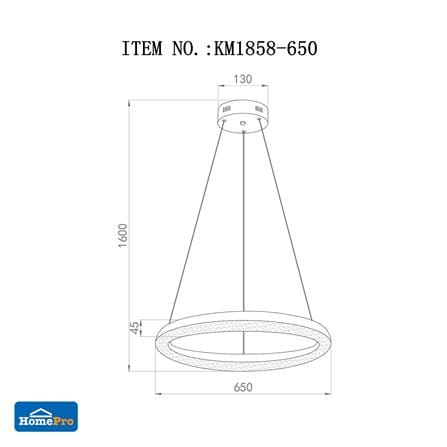 ไฟช่อ LED CARINI KM1858-650 36 วัตต์ DAYLIGHT/COOL WHITE/WARM WHITE สีใส/เงิน 1 หัว_3