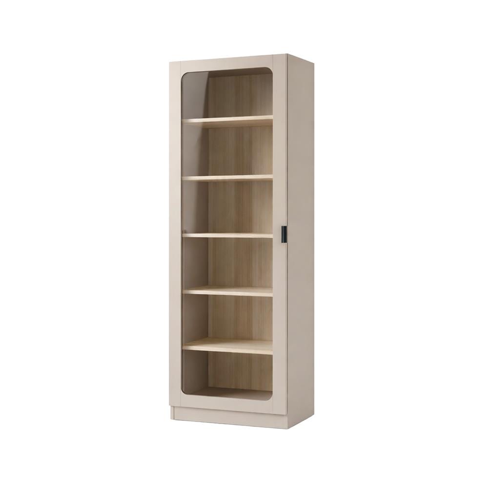 ตู้โชว์ FURDINI KEEPER+ 60 ซม. สี LIGHT OAK/SOFT BEIGE/กระจกใส