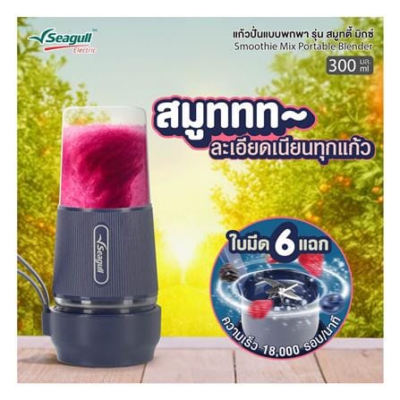 เครื่องปั่นน้ำผลไม้พกพา SEAGULL SPB-002-GY 0.3 ลิตร สีเทา_2