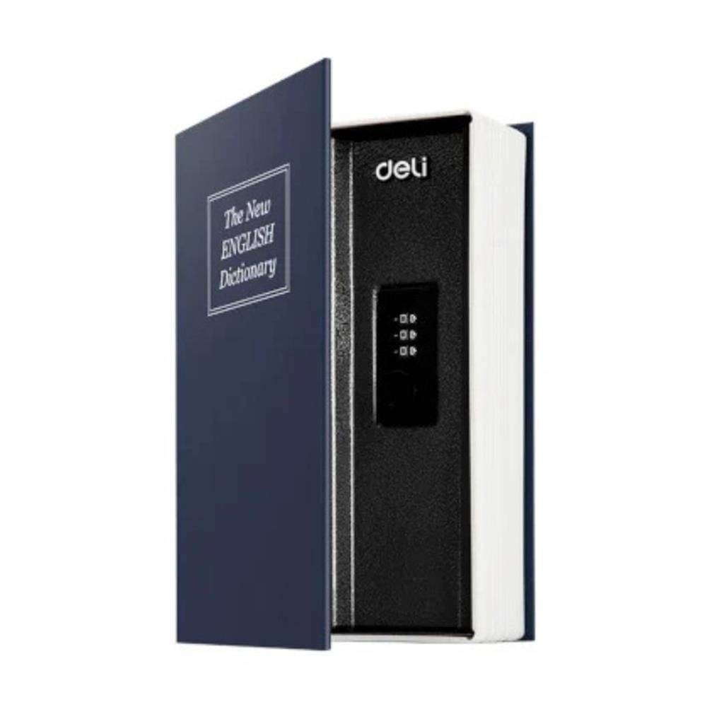 กล่องนิรภัยทรงหนังสือ DELI ET647-BL-01 สีน้ำเงิน