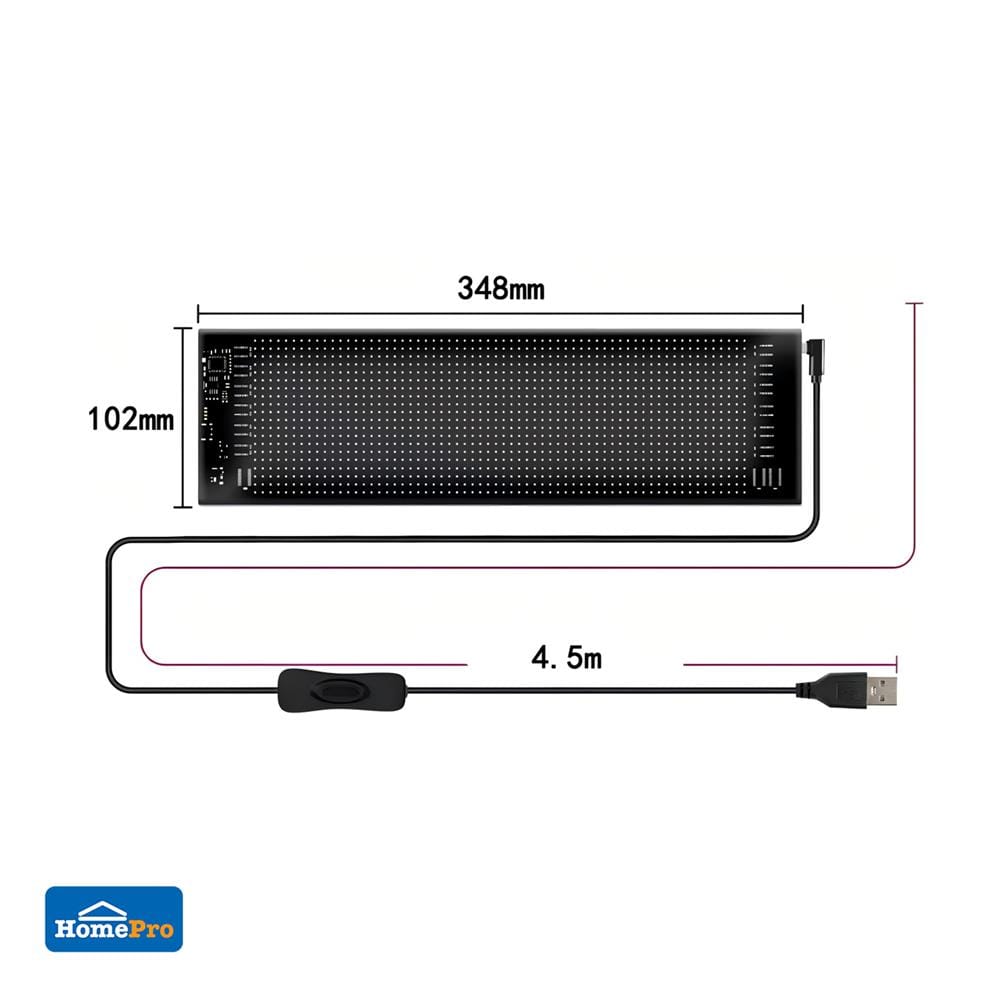 ป้ายไฟ LED HOMEPRO SMART PIXEL MATRIX 20x64 พิกเซล 10 วัตต์ RGB