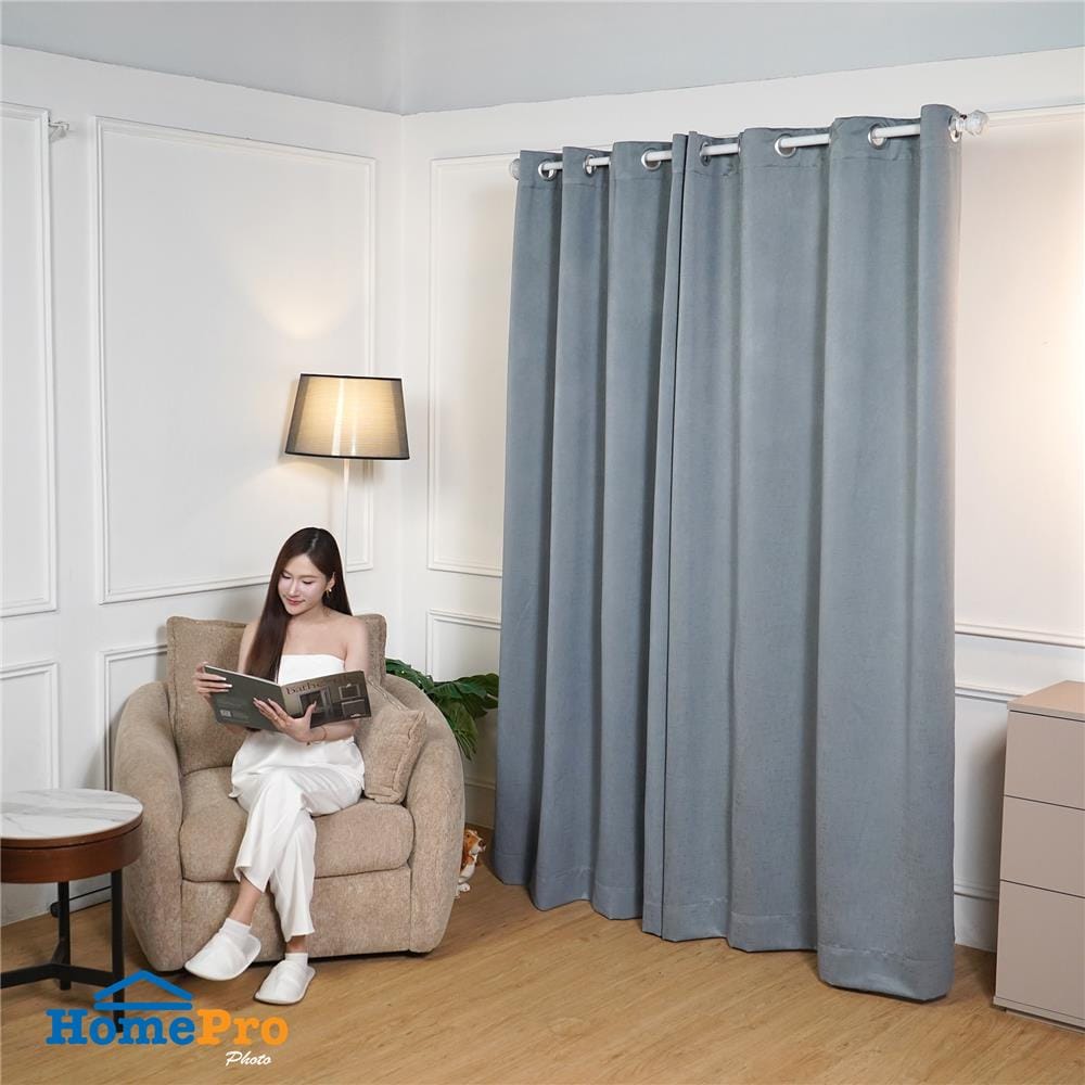 ผ้าม่าน EYELET HOME LIVING STYLE SHADE UV 150x220 ซม. สีเทา