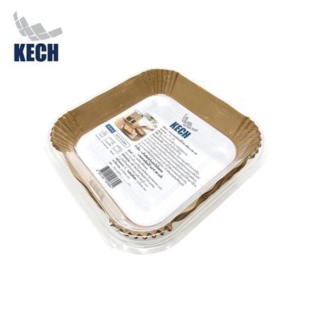 กระดาษรองหม้อทอดเคลือบซิลิโคนเหลี่ยม 20 ซม. KECH แพ็ก 35 ใบ_0