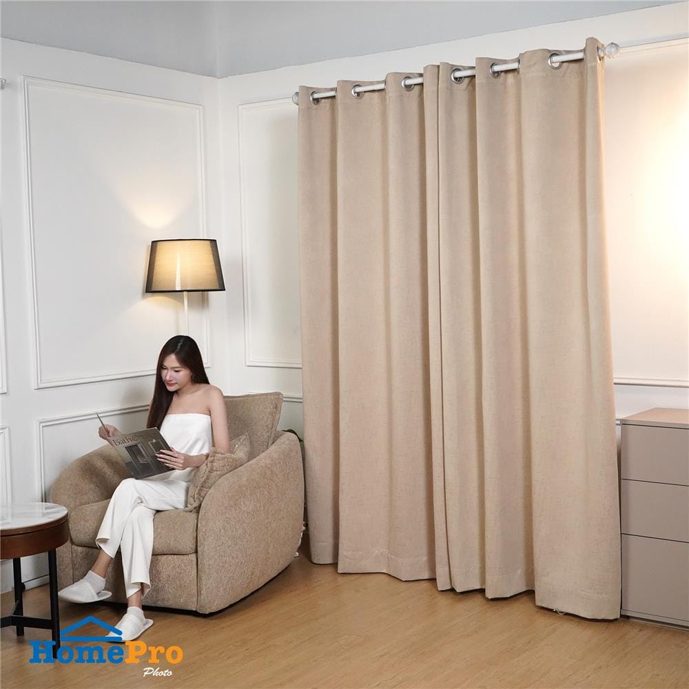 ผ้าม่าน EYELET HOME LIVING STYLE SHADE UV 150x220 ซม. สีน้ำตาล