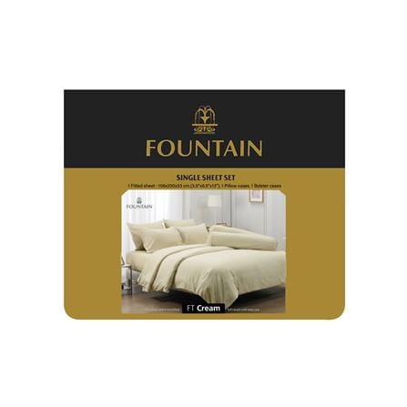 ชุดผ้าปูที่นอน 3.5 ฟุต (ชุด 3 ชิ้น) FOUNTAIN COLOR 70103-FT CREAM_4