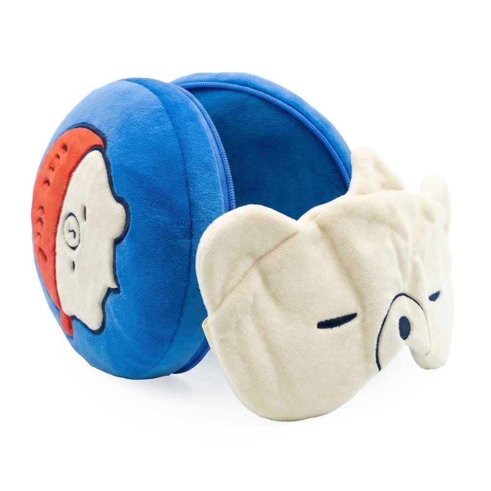 หมอนรองคอ พร้อมผ้าปิดตา SNAZZ FOAMBEAR TEA 6x6 นิ้ว สีน้ำเงิน