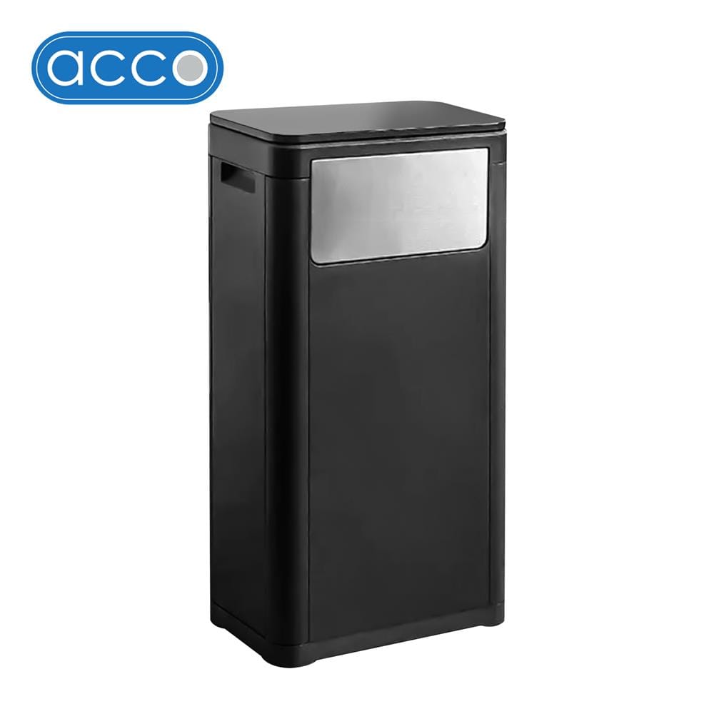 ถังขยะเหลี่ยมฝาสวิง ACCO 25 ลิตร สีดำ