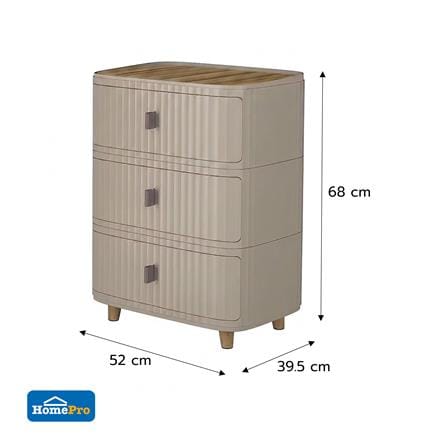 ตู้ลิ้นชัก 3 ชั้น STACKO TOMO 52x39.5x68 ซม. สีน้ำตาล_1