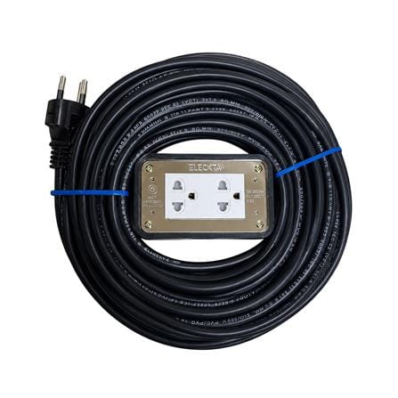 บล็อคยาง 2x4 พร้อมสาย VCT 3x1.5 2 ช่อง ELECKTA 20 เมตร_0
