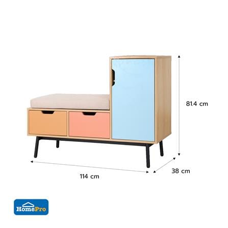 ตู้วางรองเท้า FURDINI CUBE-A 114 ซม. สีส้ม/ชมพู/ฟ้า_5