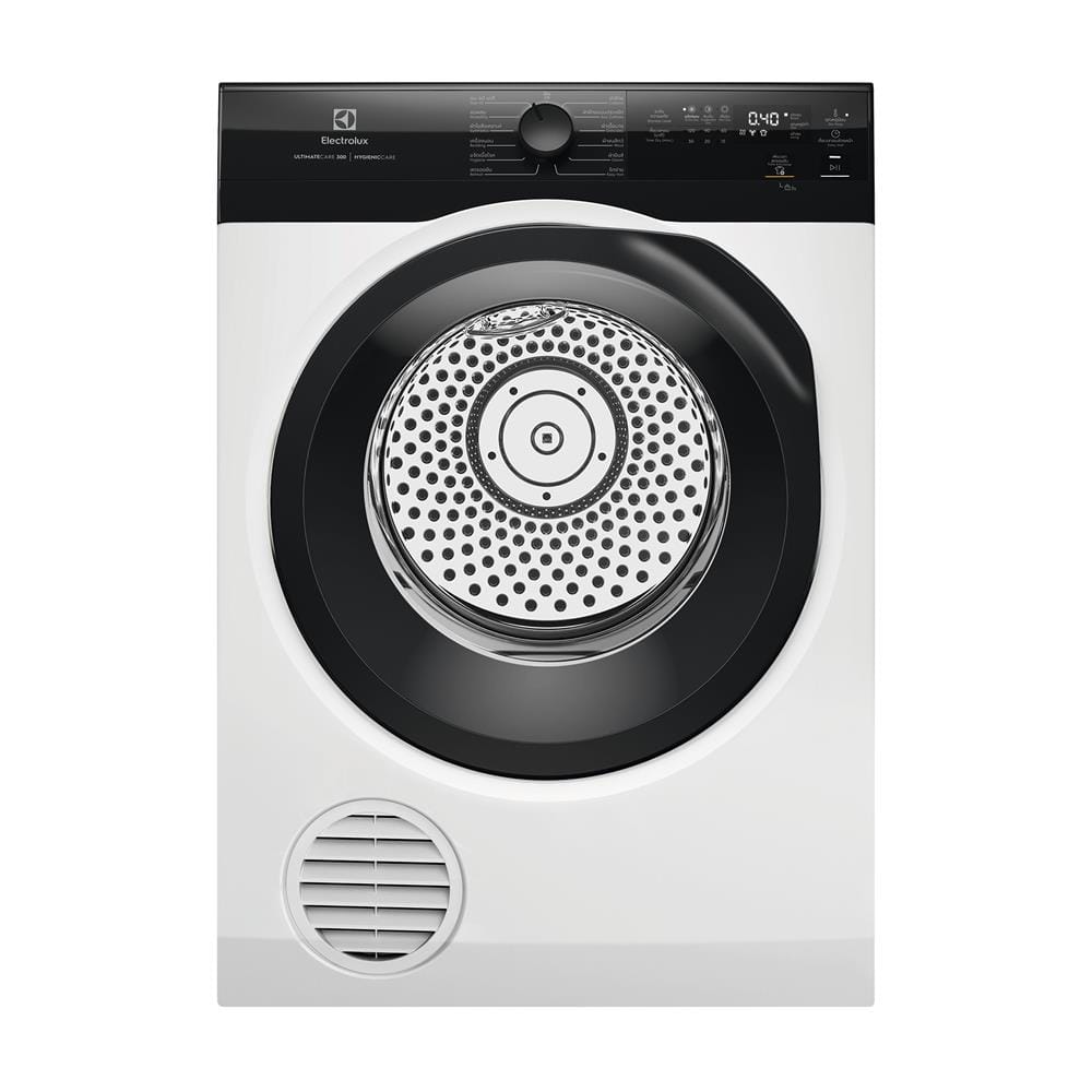 เครื่องอบผ้าฝาหน้าพร้อมขาตั้ง ELECTROLUX EDH803J5WCR 8 กก. HEATPUMP สีขาว