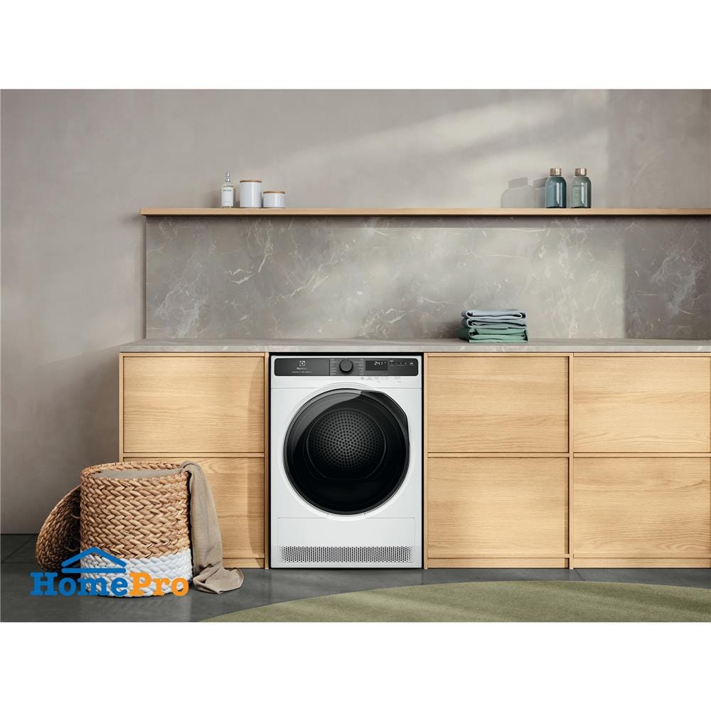 เครื่องอบผ้าฝาหน้าพร้อมขาตั้ง ELECTROLUX EDH803J5WCR 8 กก. HEATPUMP สีขาว