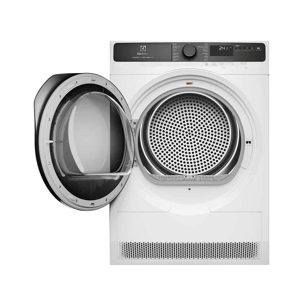 เครื่องอบผ้าฝาหน้าพร้อมขาตั้ง ELECTROLUX EDH803J5WCR 8 กก. HEATPUMP สีขาว